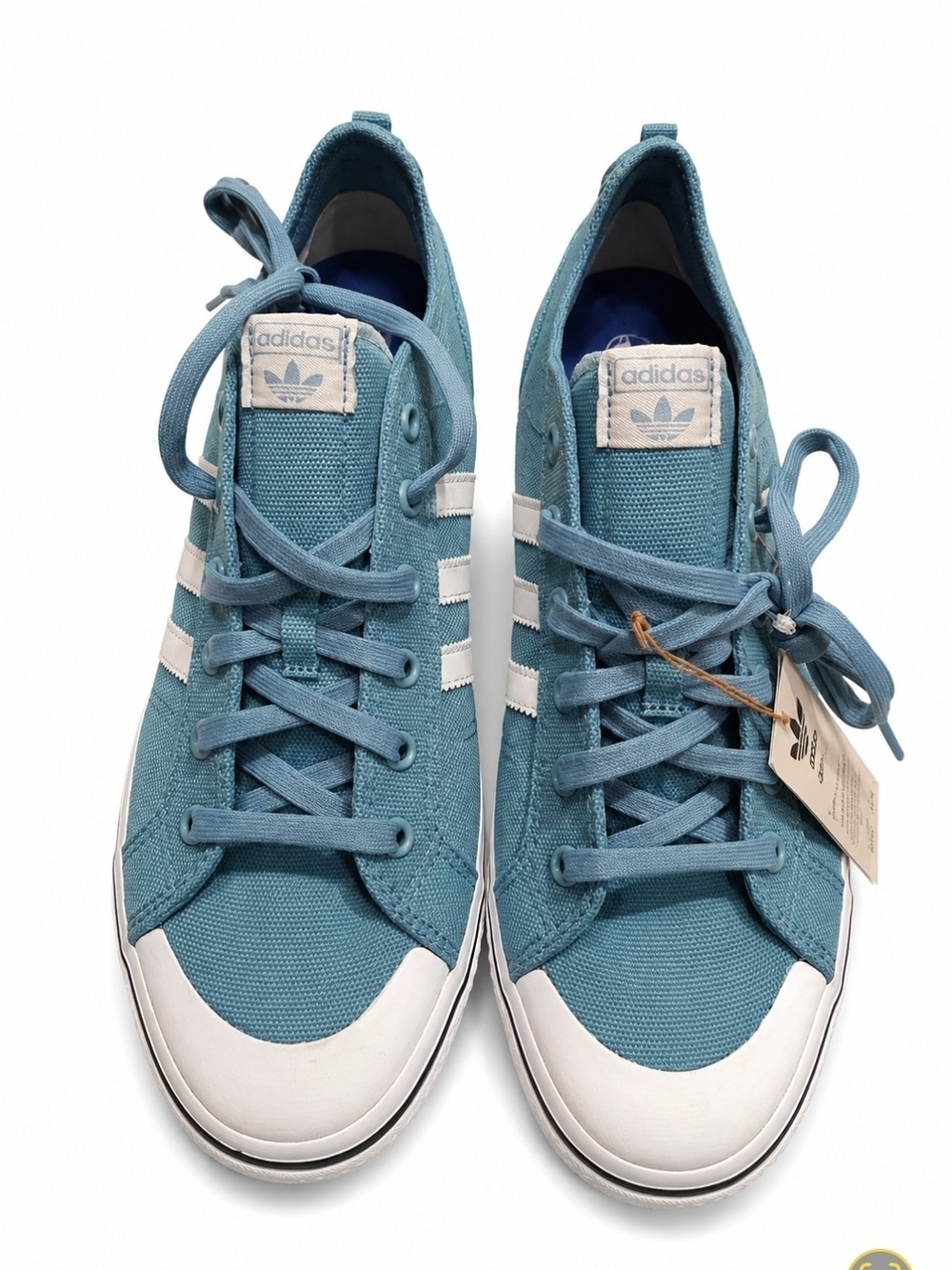 adidas Teal Low-Top Canvas Sneakers with White Stripes